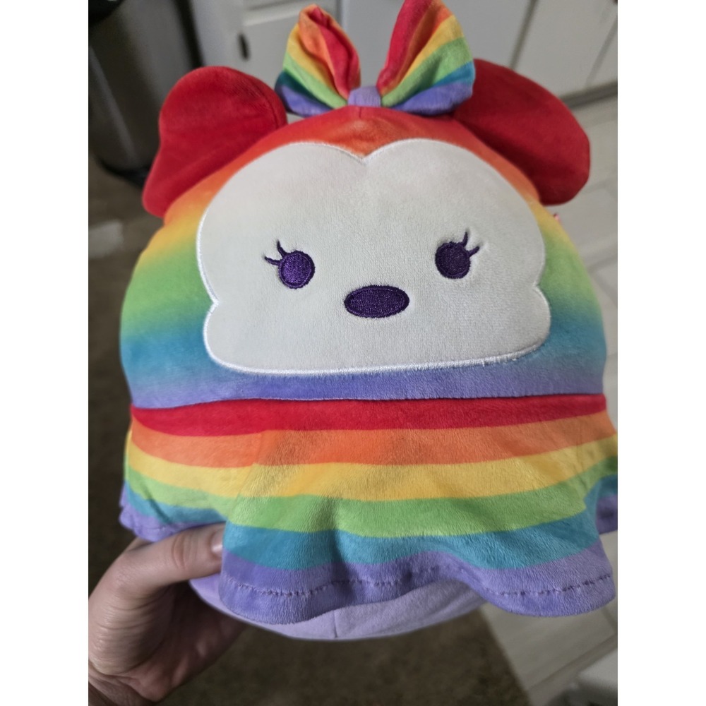 Disney Minnie Mouse Rainbow Squishmallow Plush Pride Colors 8" Soft Toy